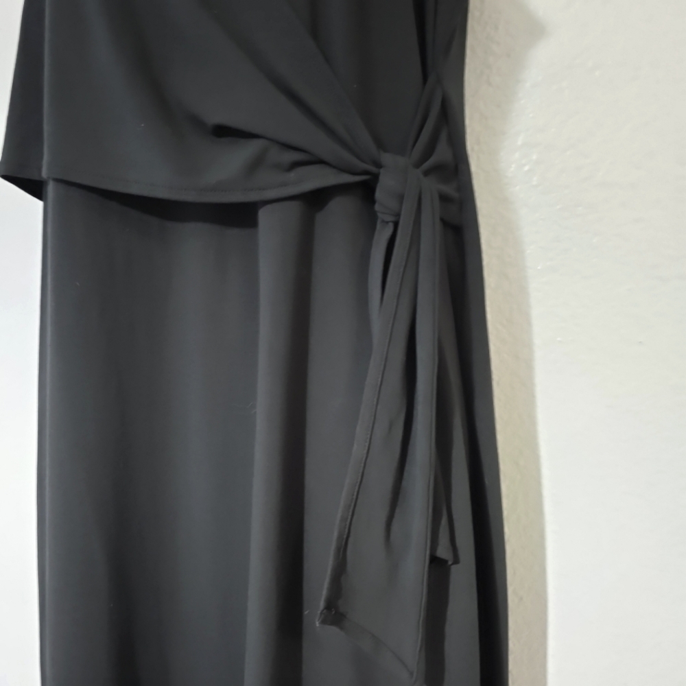 J.Jill Wearever Collection Tie-Waist Elegant Black Sleeveless Dress Size Medium - Picture 14 of 15
